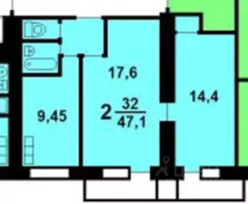 2-к кв. Москва ул. Летчика Бабушкина, 29К1 (49.0 м) - Фото 1