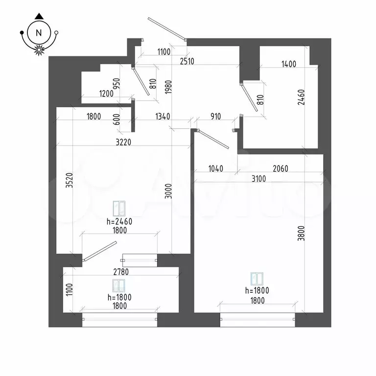 1-к. квартира, 34,6 м, 14/14 эт. - Фото 1