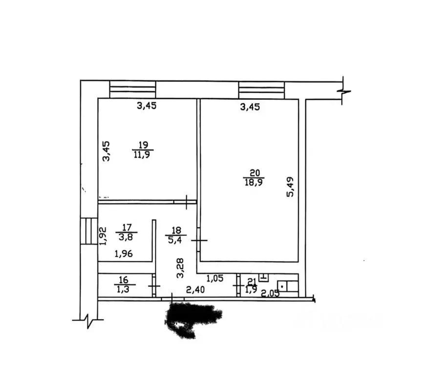 2-к кв. Татарстан, Набережные Челны ул. Шамиля Усманова, 17к1 (43.2 м) - Фото 2