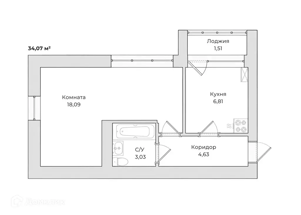 Продаётся 1-к квартира, 33 м - Фото 1