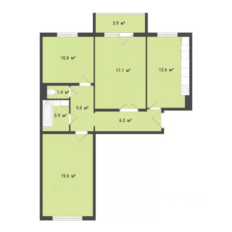 3-к кв. Омская область, Омск Заозерный мкр, ул. Сергея Тюленина, 4 ... - Фото 1