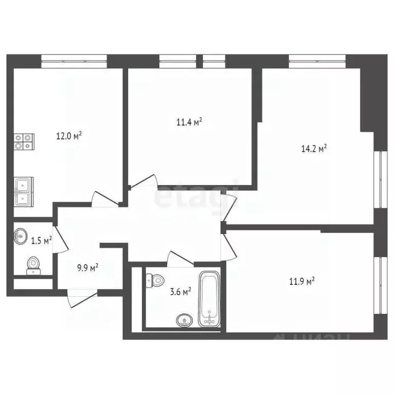 3-к кв. Московская область, Котельники ул. Сосновая, 5к1 (64.5 м) - Фото 2