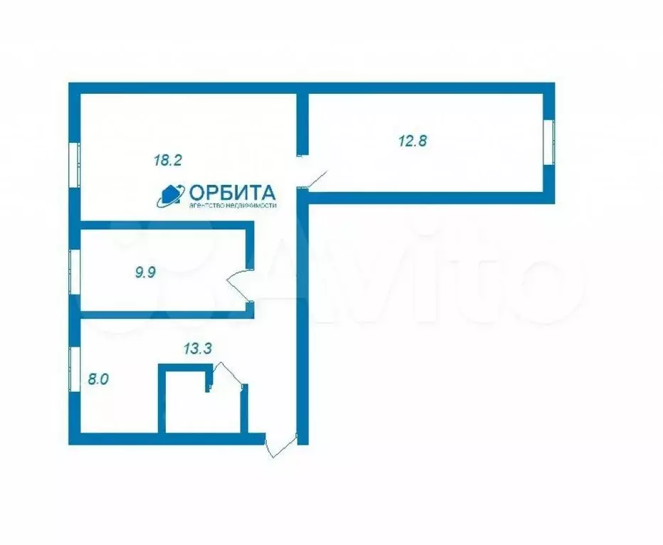 3-к. квартира, 60 м, 2/2 эт. - Фото 0