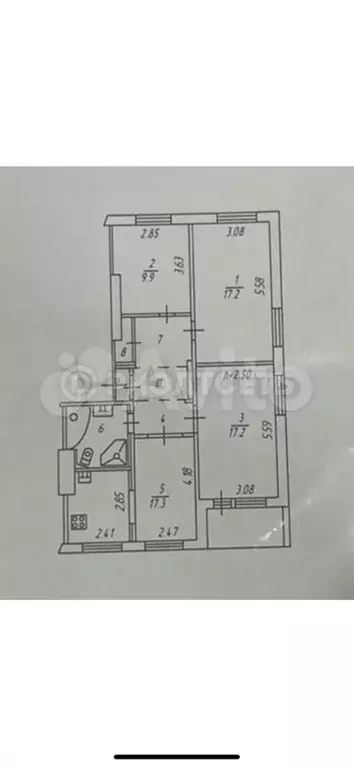 4-к. квартира, 76,2 м, 7/9 эт. - Фото 0