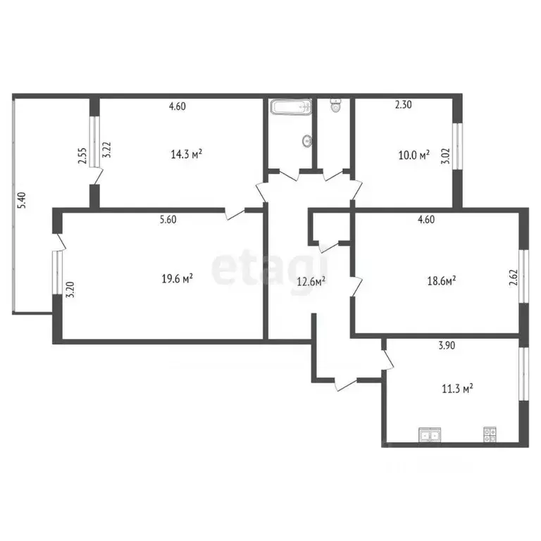 3-к кв. Крым, Симферополь ул. Тренева (90.4 м) - Фото 1
