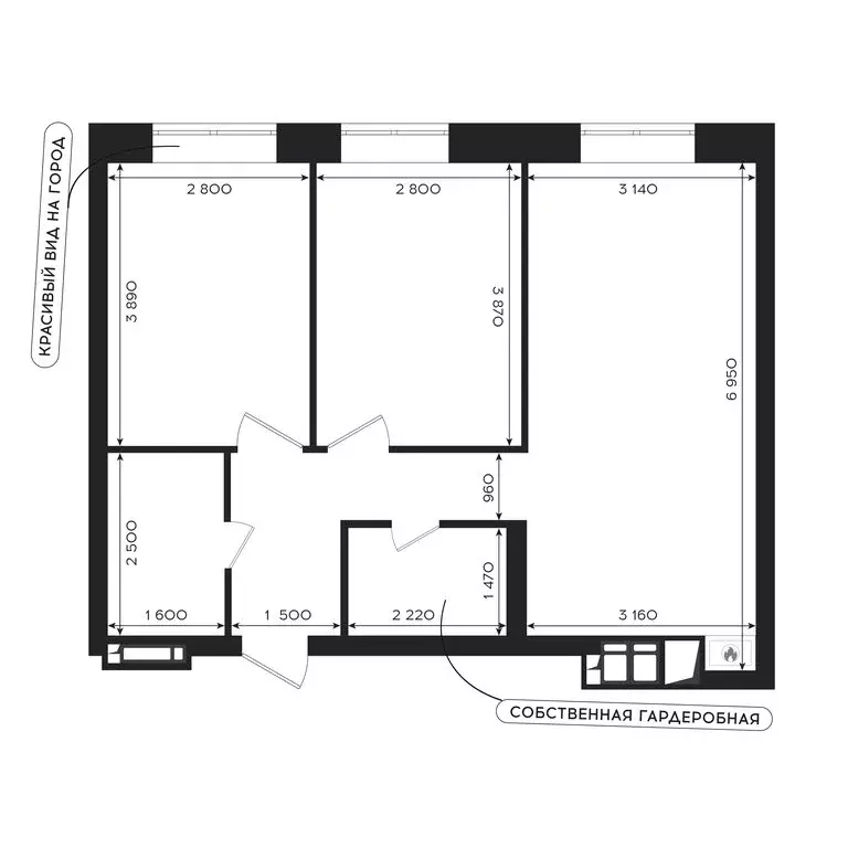 2-комнатная квартира: Астрахань, улица Савушкина, 6/1 (55.48 м) - Фото 1