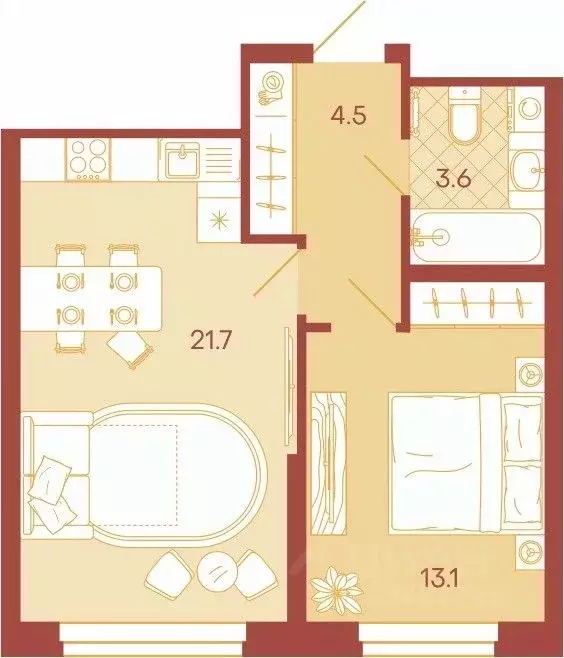 2-к кв. Пензенская область, Пенза ул. Минская, 25 (42.9 м) - Фото 0