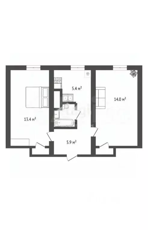 2-к кв. Новосибирская область, Новосибирск Петропавловская ул., 7 ... - Фото 2