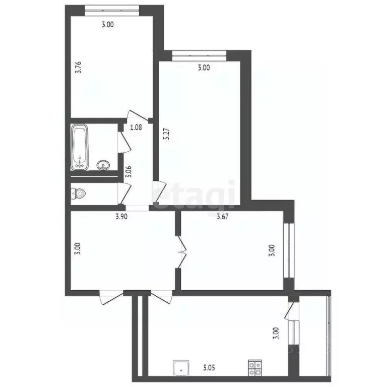 3-к кв. Тюменская область, Тюмень ул. Николая Зелинского, 19 (72.9 м) - Фото 1