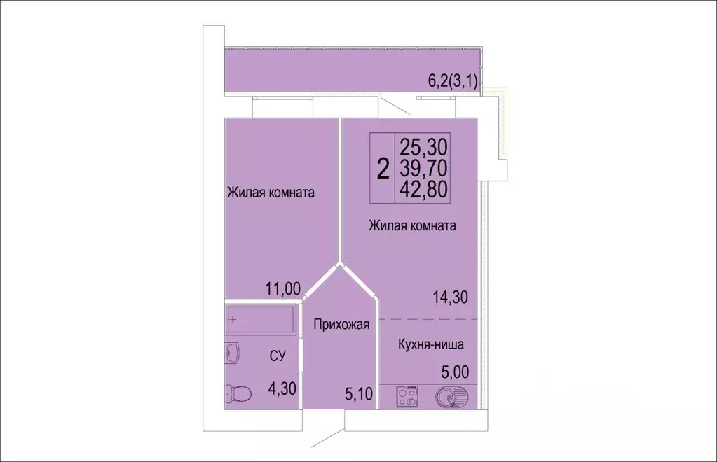 2-к кв. Кировская область, Киров ул. Красной Звезды, 32 (42.8 м) - Фото 0