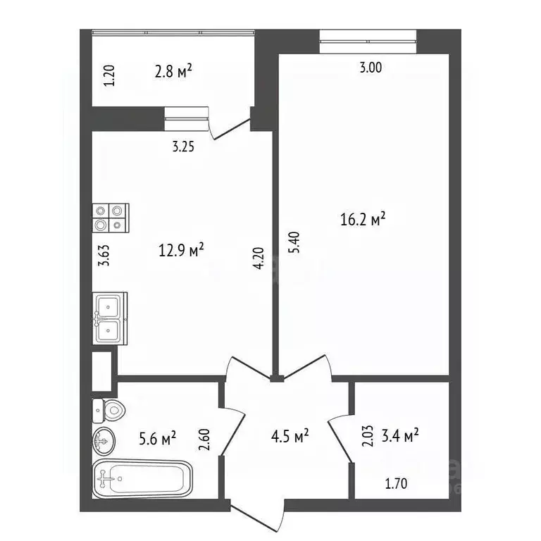 1-к кв. Москва Дмитровское ш., 107к3 (41.9 м) - Фото 2