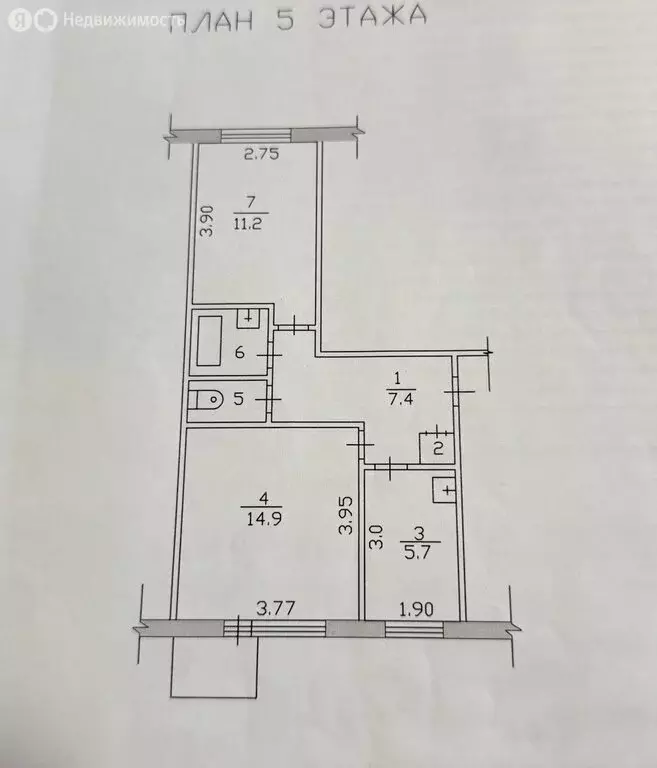 2-комнатная квартира: Набережные Челны, проспект Мира, 84 (44.6 м) - Фото 2