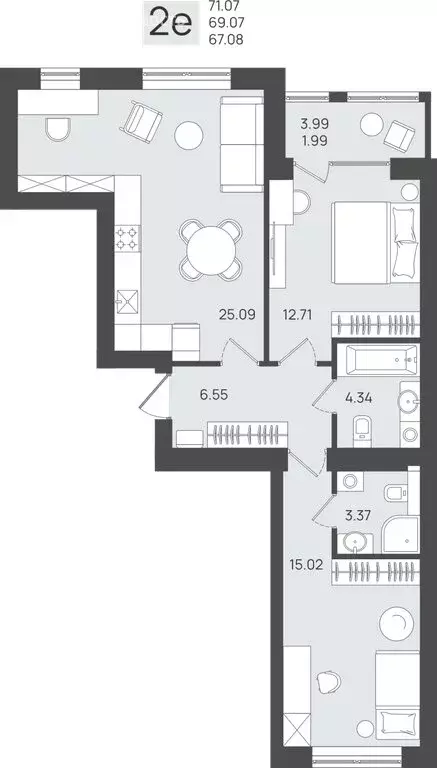 Квартира-студия: Калининградская область, Пионерский (69.07 м) - Фото 1