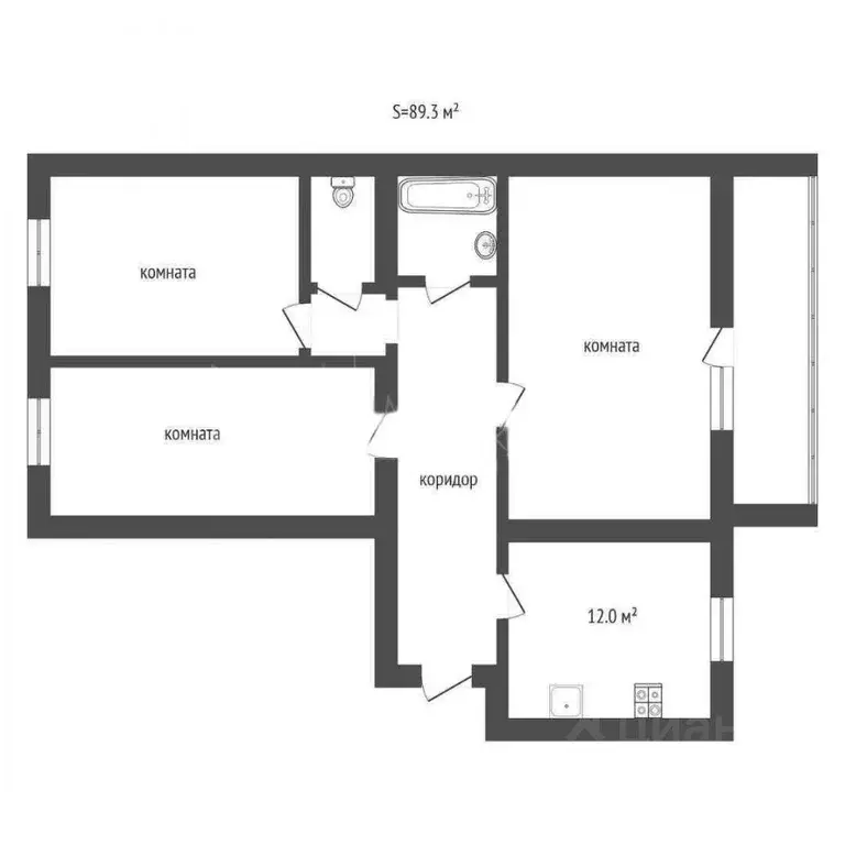 3-к кв. Тюменская область, Тюмень Магаданская ул., 5 (89.9 м) - Фото 1