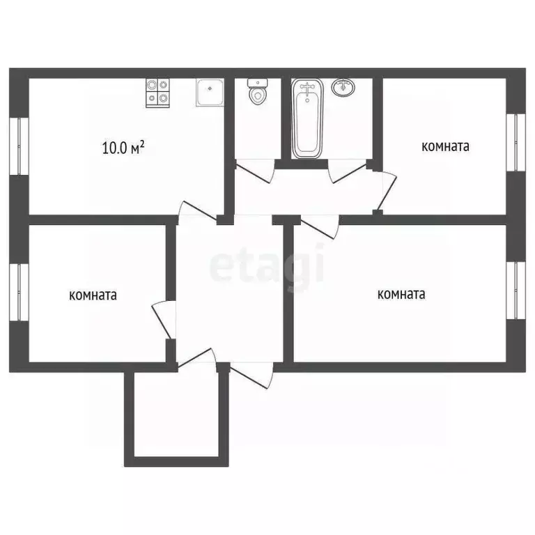 3-к кв. Ярославская область, Рыбинск Полиграфская ул., 11 (63.0 м) - Фото 2