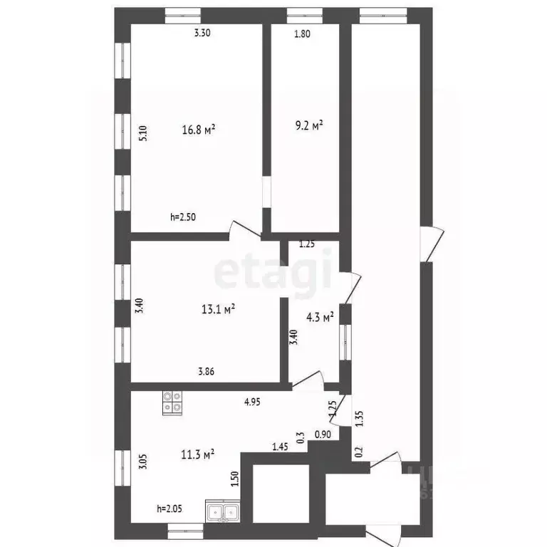 Дом в Мордовия, с. Ичалки ул. Октябрьская, 37 (55 м) - Фото 2