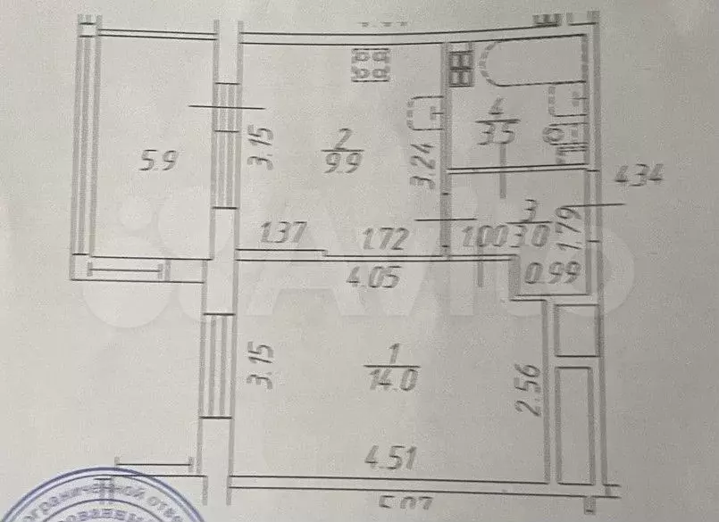 1-к. квартира, 30,4 м, 3/5 эт. - Фото 0