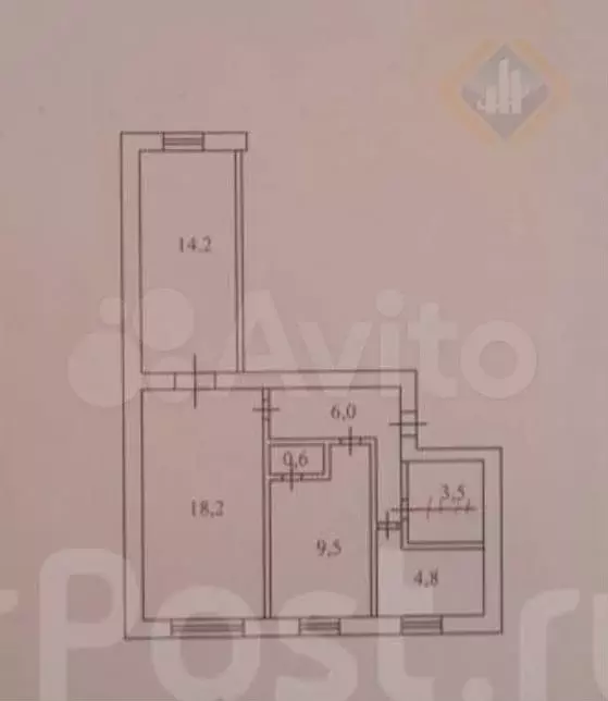 3-к. квартира, 57 м, 1/5 эт. - Фото 0