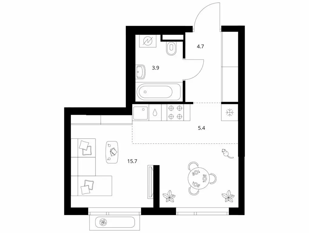 Квартира-студия: Зеленоград, 22-й микрорайон, ЖК Зелёный Парк, 5.2 ... - Фото 1