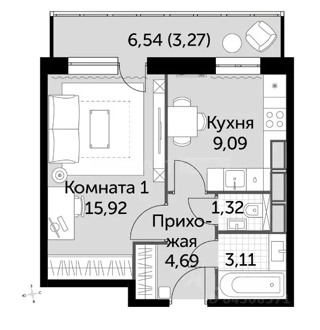 1-к кв. Калужская область, Калуга бул. Солнечный, 18 (37.5 м) - Фото 0