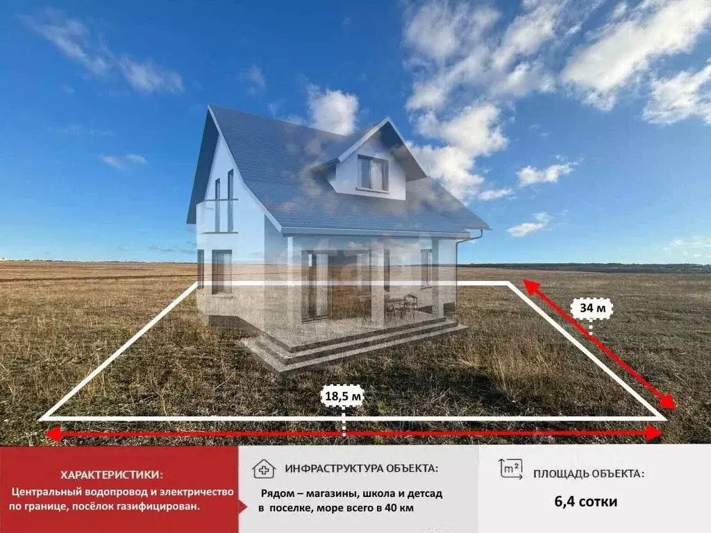 Участок в Крым, Симферопольский район, с. Чистенькое  (6.4 сот.) - Фото 1
