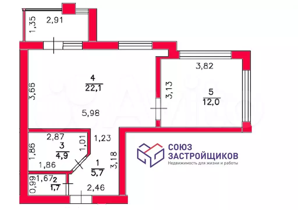 2-к. квартира, 50 м, 1/3 эт. - Фото 0