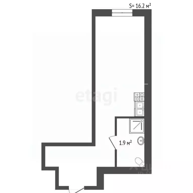 Студия Санкт-Петербург Фурштатская ул., 2/12 (16.2 м) - Фото 0