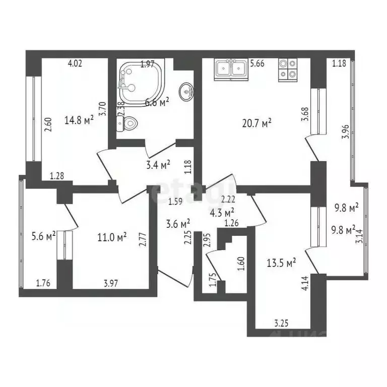 3-к кв. Крым, Ялта ул. Сеченова, 27 (94.6 м) - Фото 2