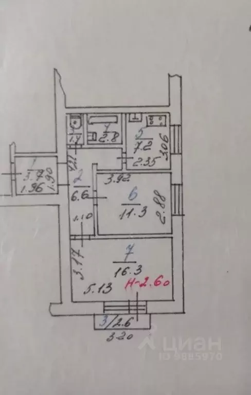 2-к кв. Ростовская область, Ростов-на-Дону просп. 40-летия Победы, 37е ... - Фото 2