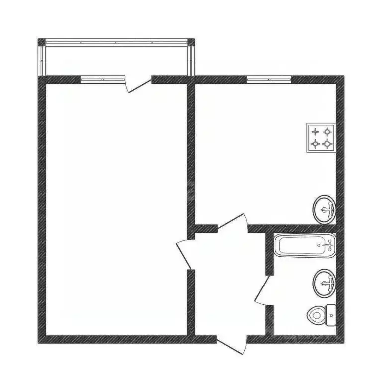 1-к кв. Татарстан, Казань ул. Наиля Юсупова, 5А (41.2 м) - Фото 1