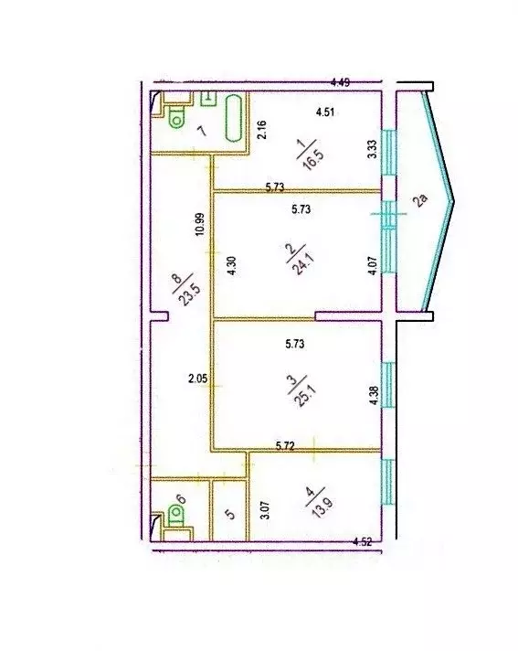 3-к кв. Москва Мосфильмовская ул., 55 (120.0 м) - Фото 2