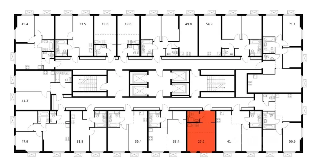 Студия Москва Новоостаповская ул., 7к2 (25.2 м) - Фото 2