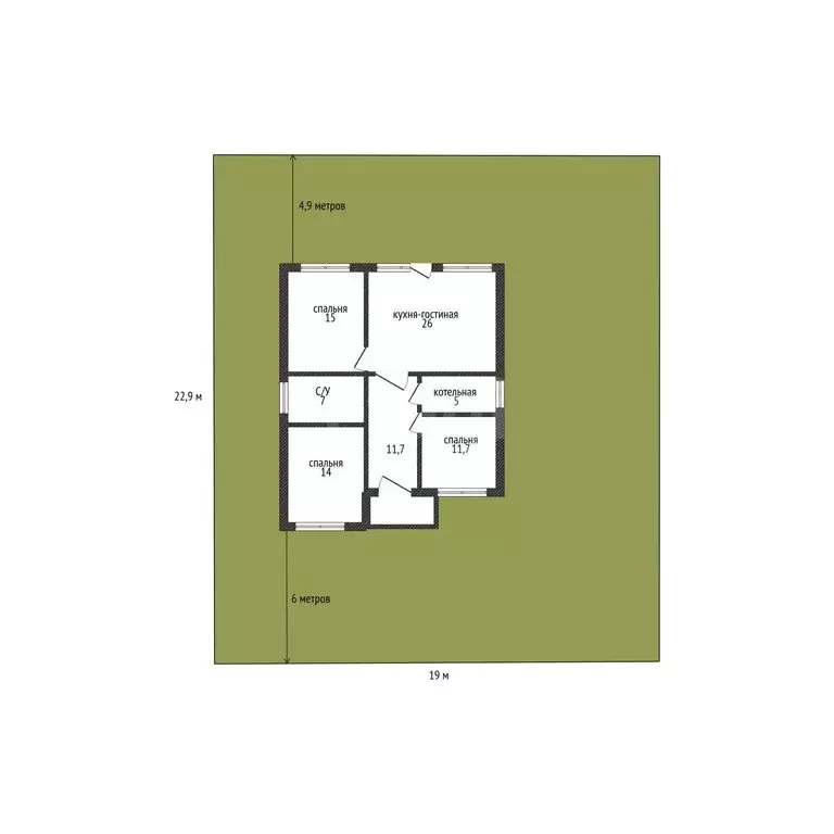 Дом в посёлок Южный, Удобный переулок, 32 (101.9 м) - Фото 1