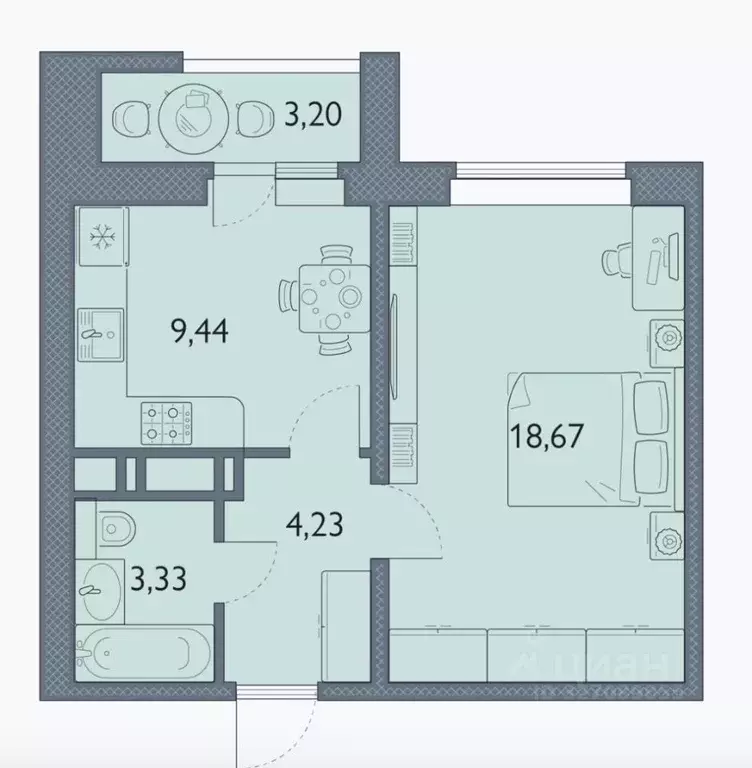 1-к кв. Брянская область, Брянск просп. Станке Димитрова, 67к7 (36.3 ... - Фото 1