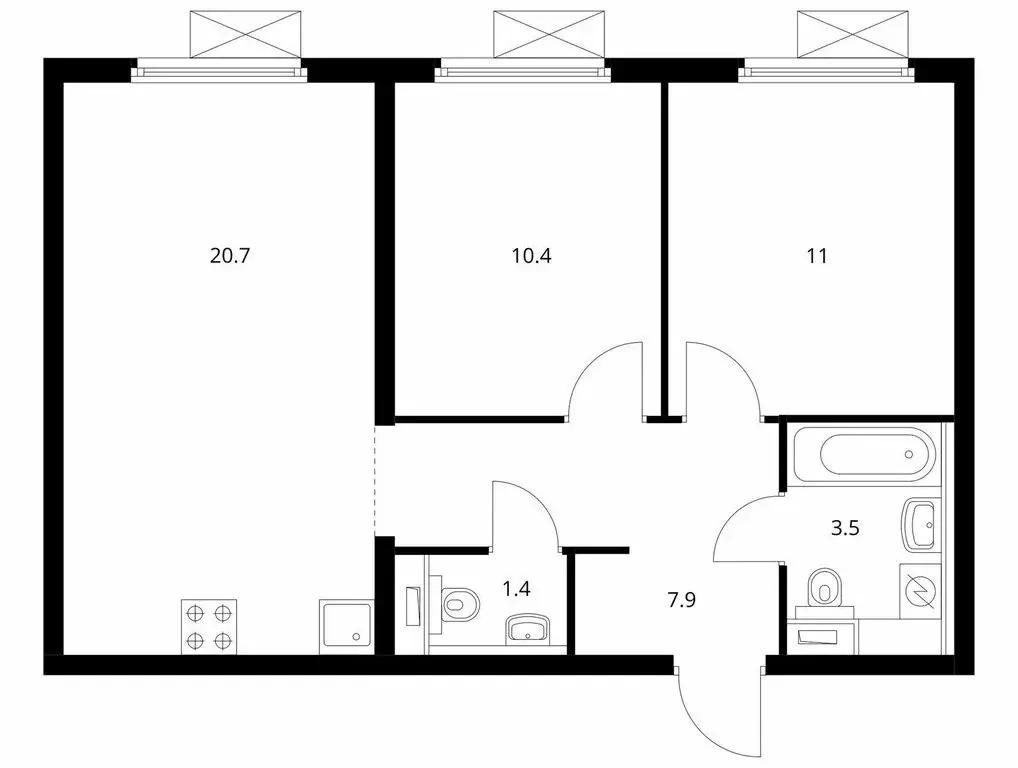 2-комнатная квартира: Москва, Новоостаповская улица, 7к2 (54.9 м) - Фото 1