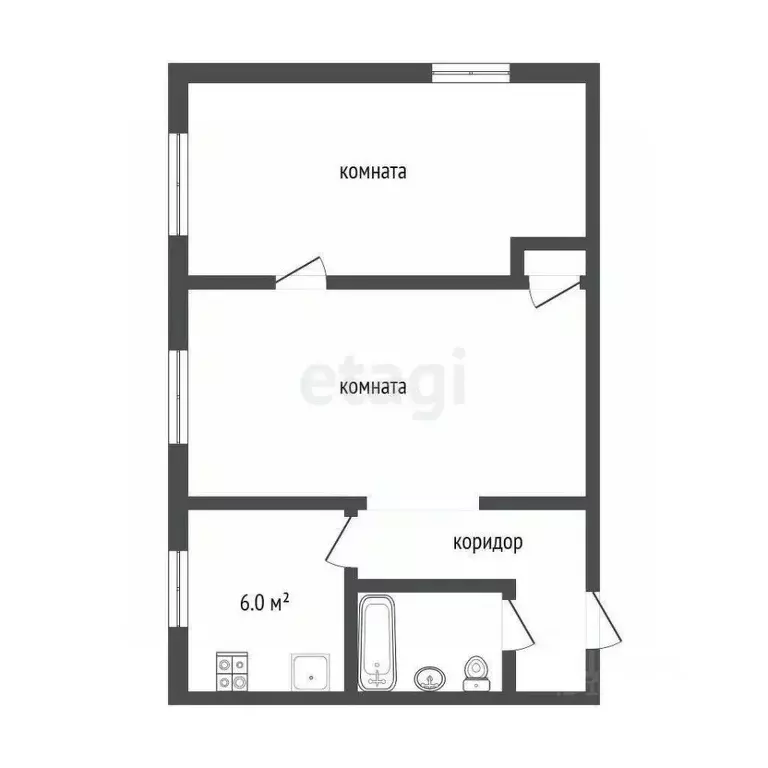 2-к кв. Московская область, Воскресенск Московская ул., 2в (40.0 м) - Фото 1