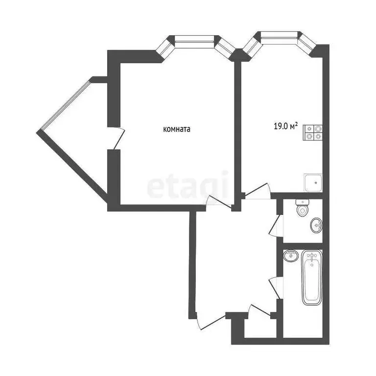 1-комнатная квартира: Тюмень, улица Самарцева, 8 (50.6 м) - Фото 0
