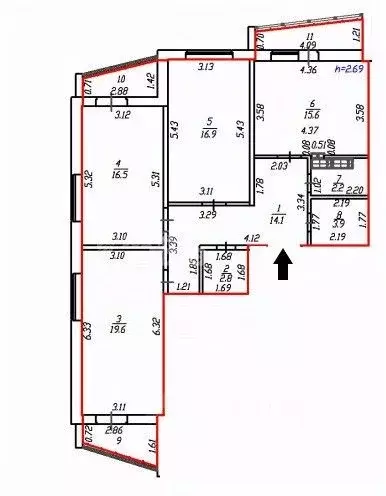 3-к кв. Чувашия, Чебоксары Ярмарочная ул., 19к3 (92.0 м) - Фото 1