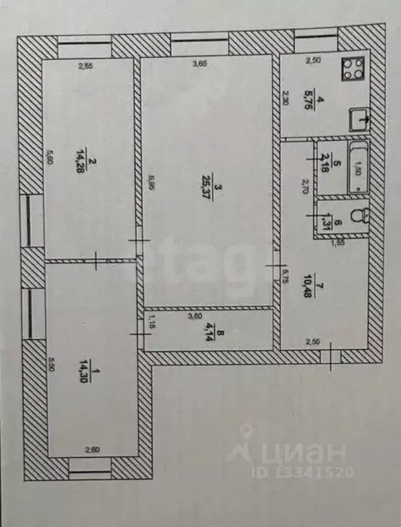 3-к кв. Ульяновская область, Ульяновск ул. Герасимова, 47 (77.8 м) - Фото 2