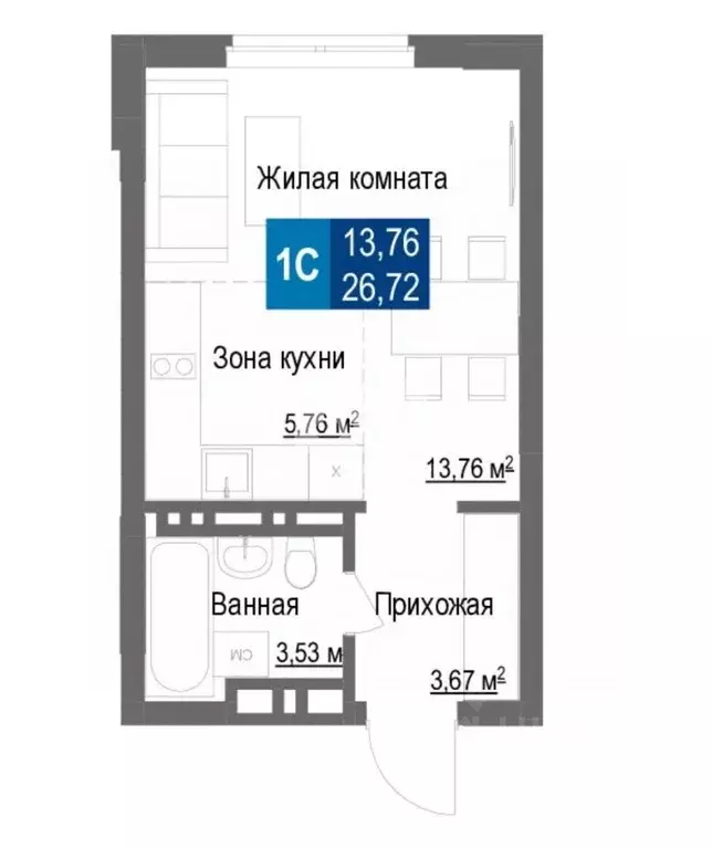 Студия Новосибирская область, Новосибирск Светлановская ул., 52/4 ... - Фото 2