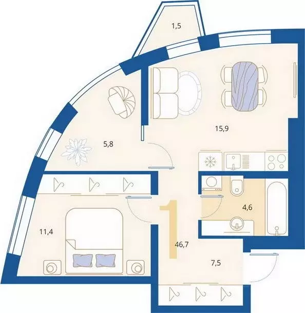 1-к кв. Пензенская область, Пенза Арбеково жилрайон, Дальнее Арбеково ... - Фото 2