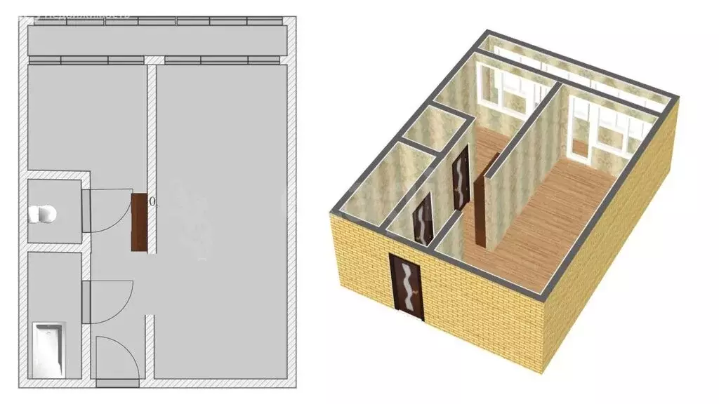 1-комнатная квартира: Арсеньев, Садовая улица, 8 (32 м) - Фото 1