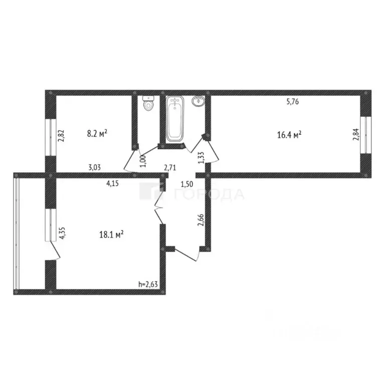 2-к кв. Кемеровская область, Новокузнецк ул. Березовая Роща, 34 (52.6 ... - Фото 2