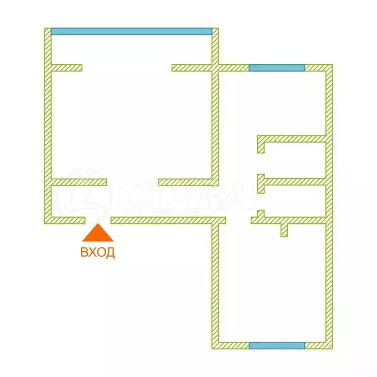 2-комнатная квартира: Курган, жилой район Заозёрный, 2-й микрорайон, 3 ... - Фото 1