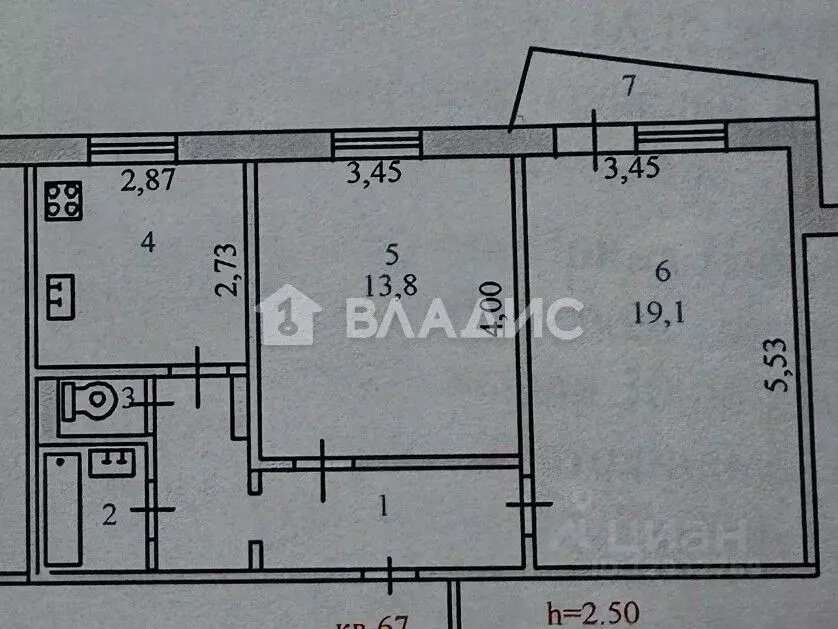 2-к кв. Пензенская область, Пенза ул. Тепличная, 11 (55.2 м) - Фото 2