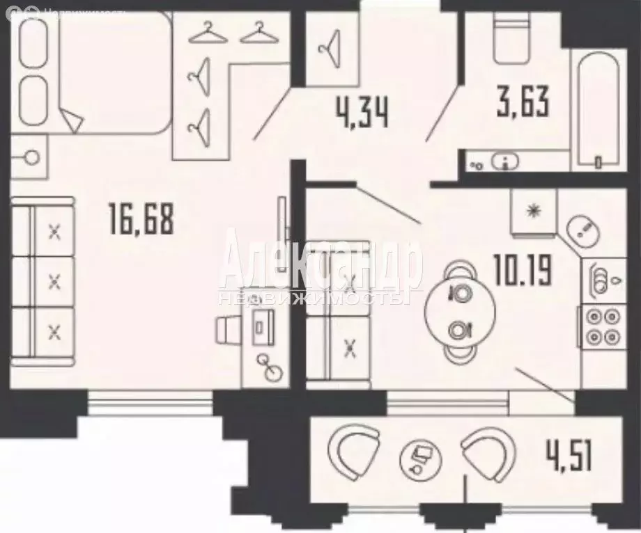 1-комнатная квартира: Санкт-Петербург, Алтайская улица, 39 (36.94 м) - Фото 1