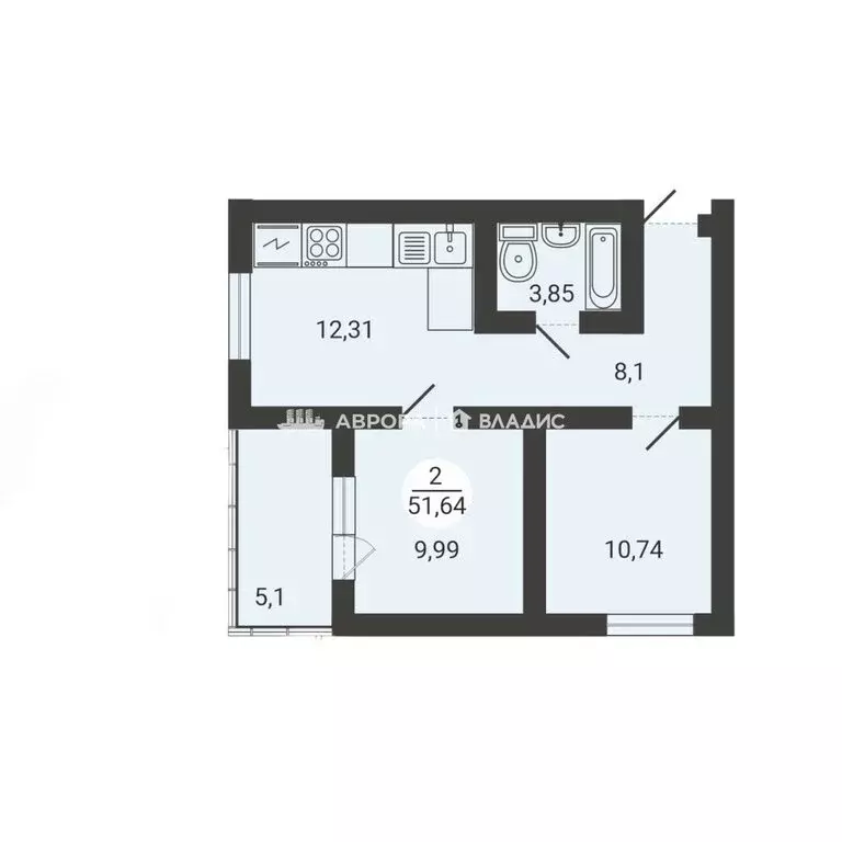 2-комнатная квартира: Магнитогорск, улица Тевосяна, 32 (51.4 м) - Фото 0