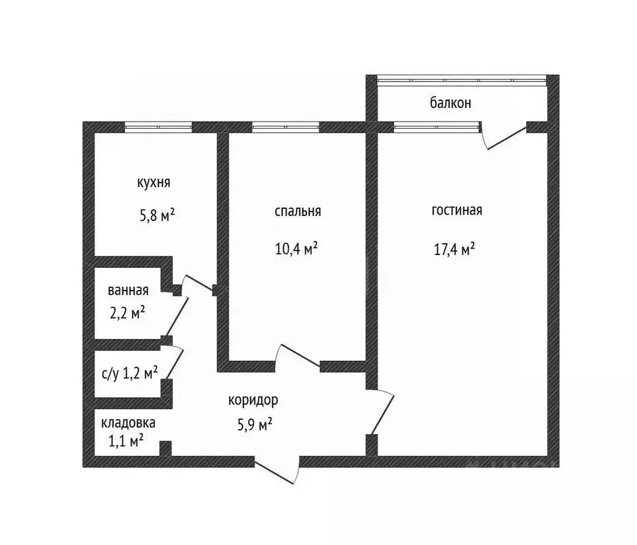 2-к кв. Краснодарский край, Белореченск Интернациональная ул., 155 ... - Фото 2