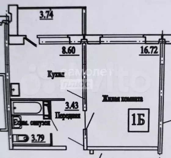 1-к. квартира, 32,5 м, 2/10 эт. - Фото 0