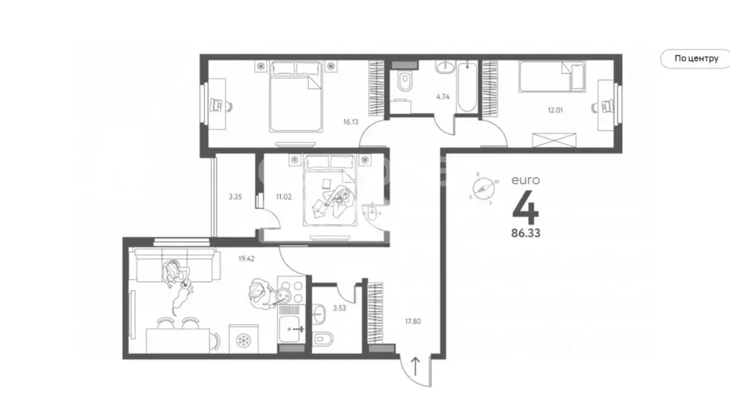 3-к кв. Липецкая область, Липецк Ленина-Соборная пл. (86.33 м) - Фото 2